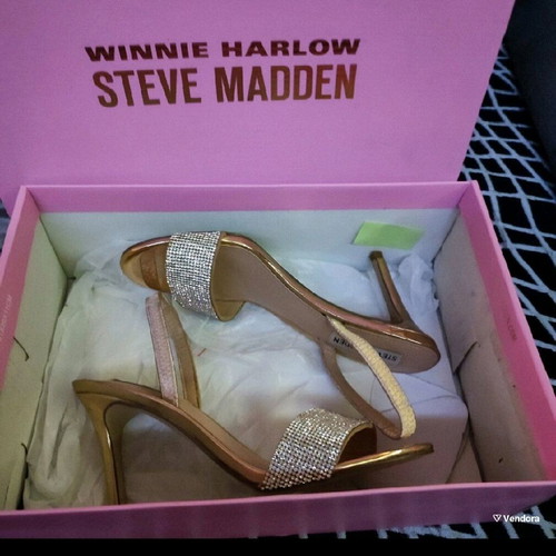 Steve Madden sandals size 37.5 pink-gold with strass new