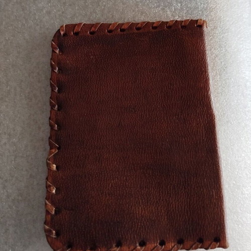 Old leather case used, for tobacco