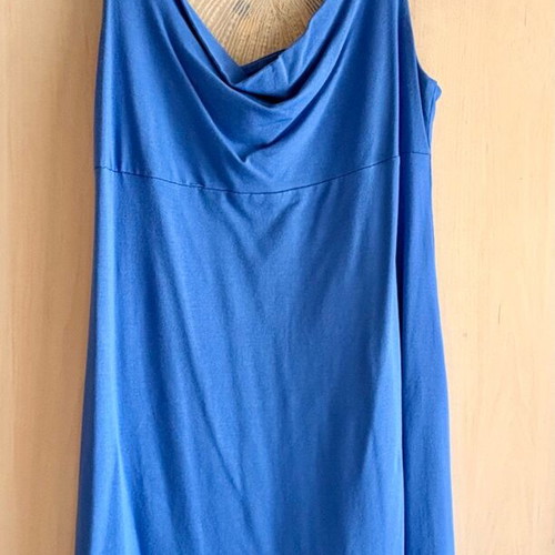 Raxevsky blue dress with embroidered butterfly back, like new, size M
