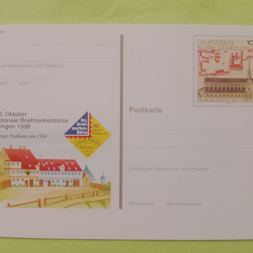 German 1998 first day cover stamp set, mint condition
