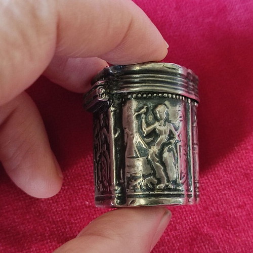 Silver Dutch engagement box used, rare, circa 1840