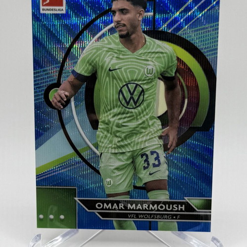 Omar Marmoush Rookie Blue Wave Refractor Card 42/150 2022-23 Topps Finest Bundesliga new