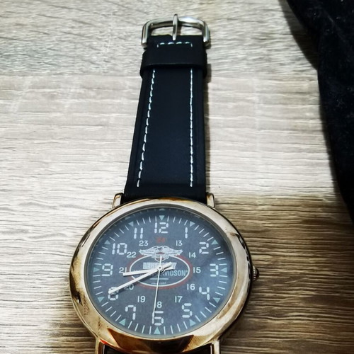 Harley Davidson watch new with black leather strap men's