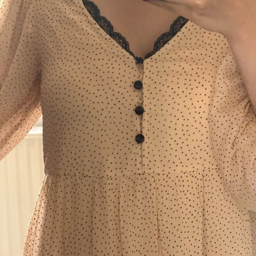 Zara mini dress with polka dots and lace, like new, size Small