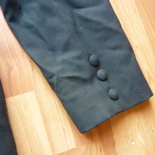 Women's black outing jacket no 38 used, wool polyester lycra