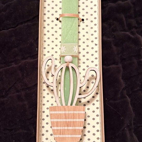 Easter candles with wooden cactus new, two designs