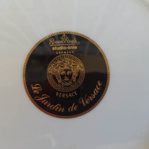 Versace Rosenthal Le Jardin cigar ashtray pair, Butterfly Garden design
