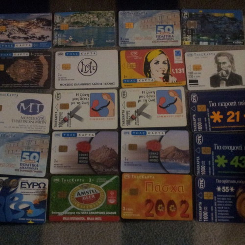 Phone cards used, pack of 20 pieces