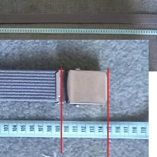 Gray Belt - Length: 115cm (109 until the buckle)