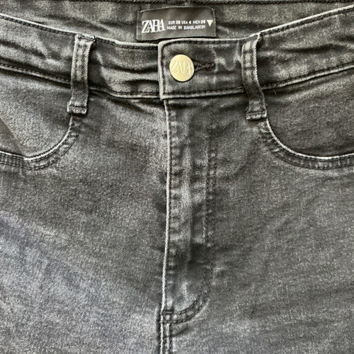 Zara jeans used, high-waisted, black and grey, size S