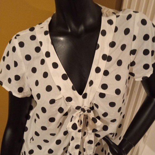 Laura Ashley polka dot blouse like new, cotton, size XL