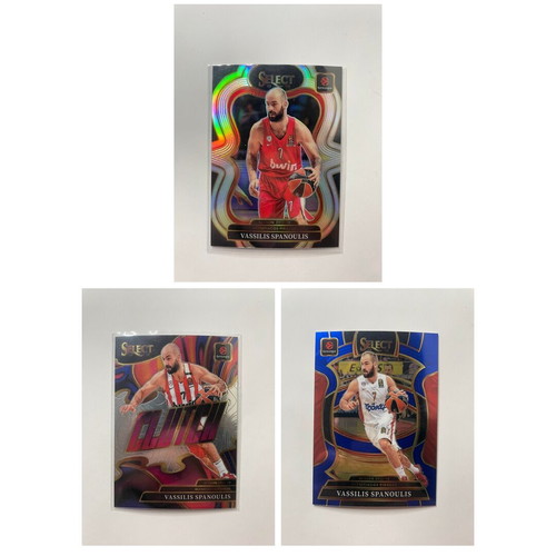 Vassilis Spanoulis Select EuroLeague 3-Card Lot like new
