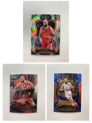 Vassilis Spanoulis Select EuroLeague 3-Card Lot like new