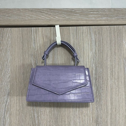 Zara purple croc effect handbag with chain new