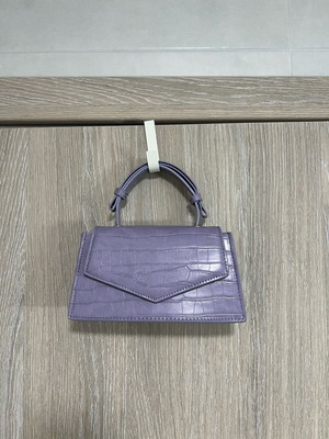 Zara purple croc effect handbag with chain new