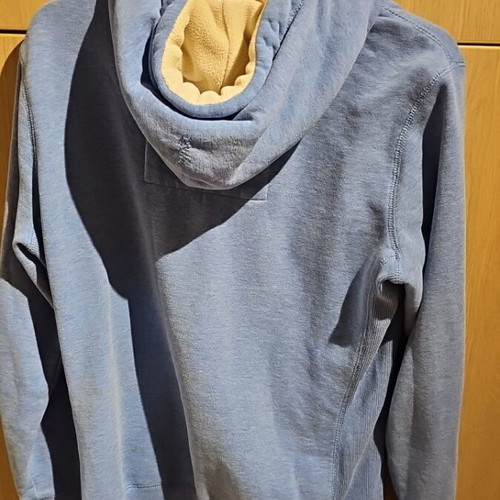 Superdry jacket used, blue, with fleece hood