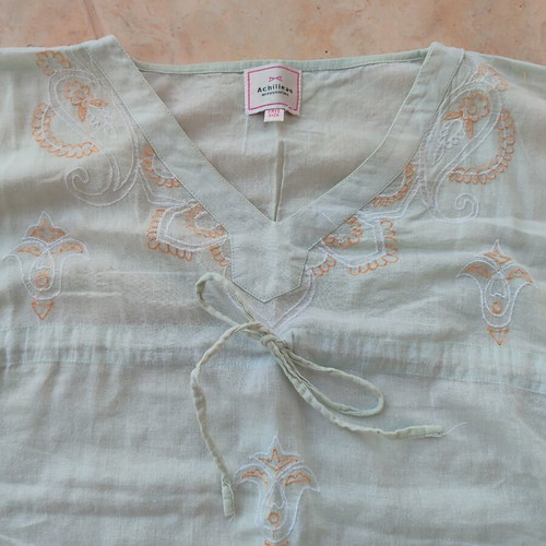 Achilleas Accessorize Kids' Mint Caftan with Pom Poms Used Cotton