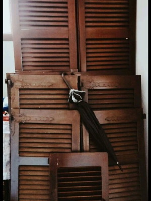 Wooden shutters used, oak wood, traditional well-maintained