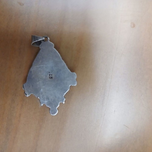 Silver pendant with blue stone like new