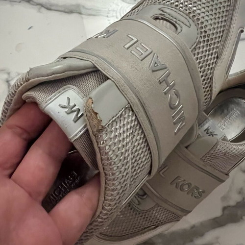 Michael Kors women's silver sports shoes used, size 38