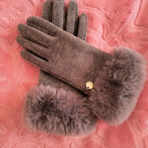 Fragola women's gloves like new, gray, Greek made, small size