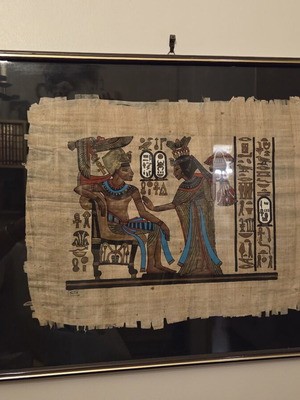 Papyrus with Egyptian deities like new, set of three