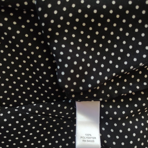 Sleeveless Polka Dot Blouse V-Neck casual chic top large, like new