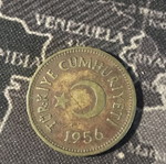 Turkey 25 Kurus coin 1956