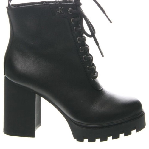 Calvin Klein Jeans boots new black leather size 38