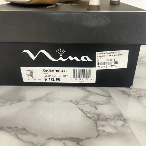 Nina white women's sandals size 39.5 new, 12 cm heel