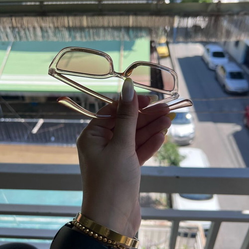 Y2K slim sunglasses set of 2 nude and transparent like new