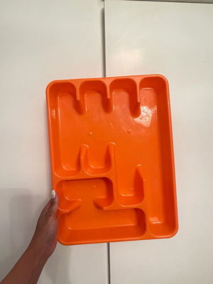 Drawer Organizer Tray for Cutlery in Orange Like New