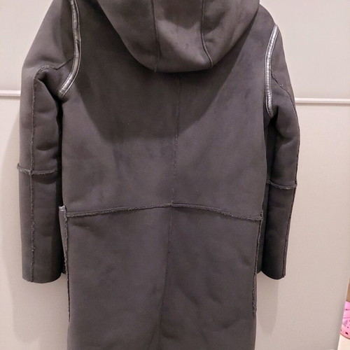 Zara reversible mouton coat new black