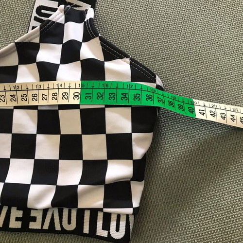 Shein Crop Top and Shorts Set used, black and white checkerboard