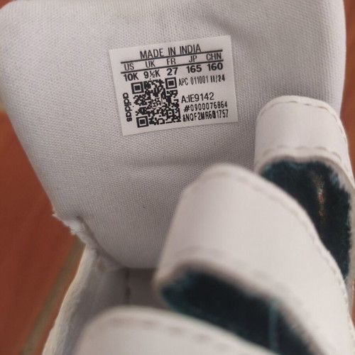Adidas Stan Smith CF I Kids Sneakers Size 27 Like New White Green