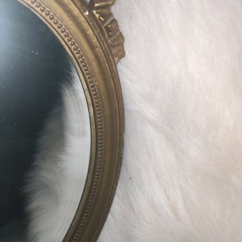 Vintage Art Nouveau antique mirror like new, oval with gold finish