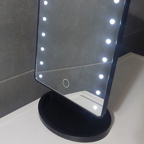 LED makeup mirror with adjustable lights and stand