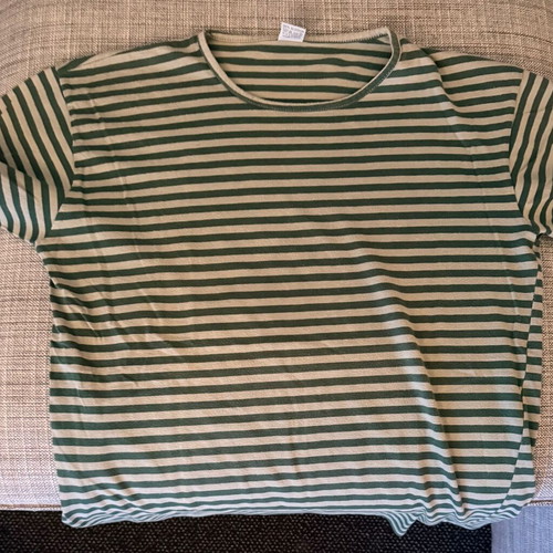 JBP striped t-shirt used, green and gray, slim fit, size S