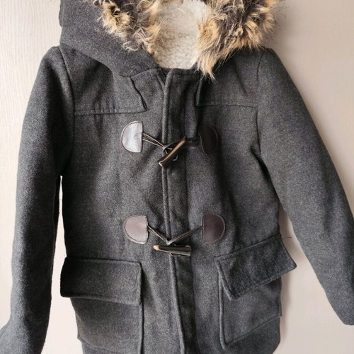 Montgomery coat for boy 4-5 years like new, gray, size 116 cm