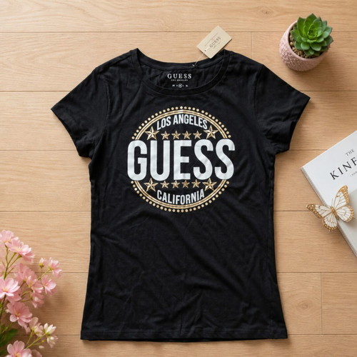 Guess Classic Star Tee T-shirt size M, black, new