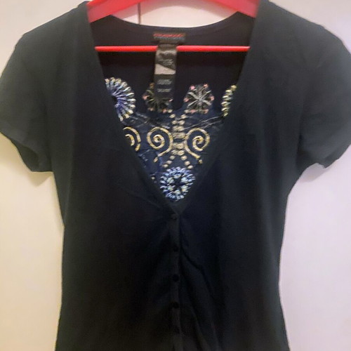 Custo Barcelona women's blouse with handmade embroidery