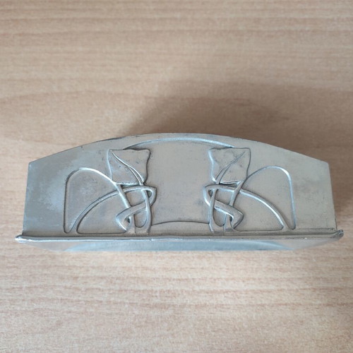 Royal Selangor Pewter pencil holder with Art Nouveau floral design