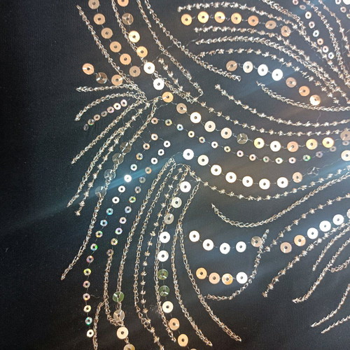 Evening top new size M, black with sequins