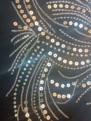Evening top new size M, black with sequins