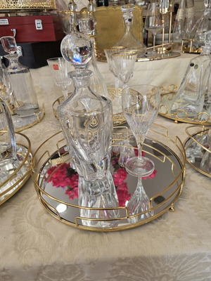Mirror tray gold, diameter 35cm, height 6cm, new
