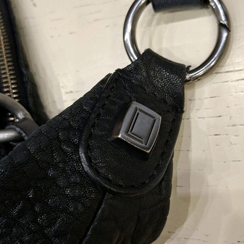 Women's handbag used, black genuine leather Made in Italy 40x30