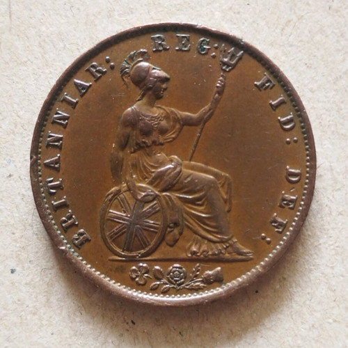 Half Penny 1853 Coin of Great Britain used, copper