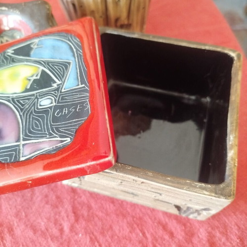 CAGE San Marino Italy ceramic set like new, 3 pieces mid-century
