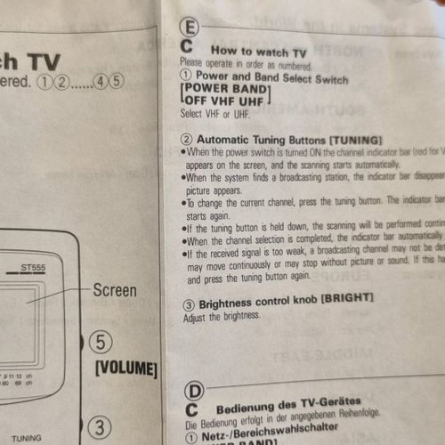 Pocket LCD Colour TV used