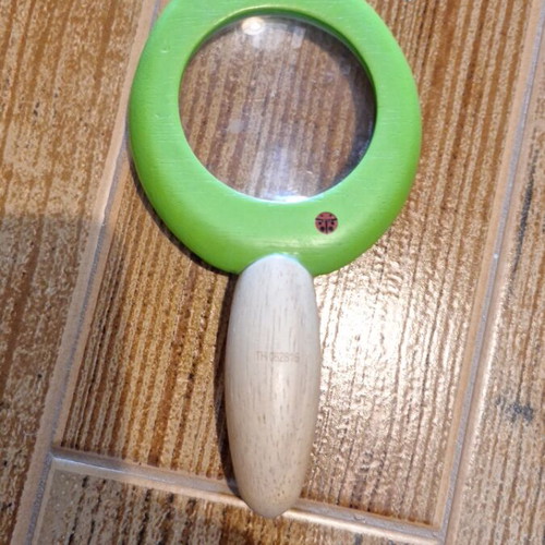 Wooden children's magnifying glass like new, leaf design